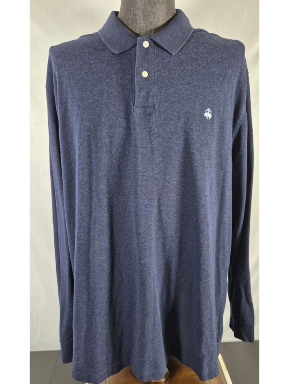 Brooks Brothers XXL Navy Blue Long Sleeve Performance Polo Original Fit